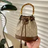 Tote Bag Luxury Designer Bamboo Bucket Bags Women Handbag Purses Brown Drawstring Card Holder Genuine Leather Shoulder Bag Men Crossbody Fas