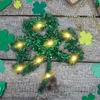 Decoratieve bloemen klaver krans St. Patrick's Day slinger geluksgroen flitsbloemring gloeiend vakantiehuis decor muurhanger lente