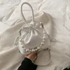 TOTES Pearl Chain PU Burcks Eleganckie torebkę księżniczki Fold Design Miękki 2 ramię torebki torebki