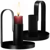 Bandlers 2 PCS Fer Matte Candlestick Stands Dorations de table vintage pour la salle à manger Mariage Halloween Christmas