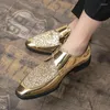 Casual Shoes Luxury Gold Men Loafers Super Stars Bling Sequin Wedding Flats Slip On Black Fashion Moccasins Stor 38-48 Storlek