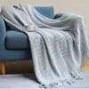 Cobertores nórdicos acrílico malha de tassel sofá el atropelamento de camas de decoração em casa
