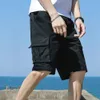 Herren-Shorts, Herren-Shorts, Sommer-Cargo-Shorts für Herren, Camouflage-Knopf, lockere lässige LTI-Taschen-Shorts, Straßenkleidung, Hip-Hop, militärische taktische ShortsC240402