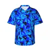 Erkekler Sıradan Gömlekler Tropikal Çiçek Plajı Gömlek Kırmızı Çiçekler Hawaii Erkekler Zarif bluzlar Kısa Kollu Sokak Tarzı Özel Giyim