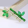 Brooches Elegant Retro Green Plant Bamboo Brooch Pinfor Women Collar Accessories Jewelry Gifts