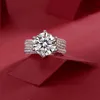 TBCYD 5CT D Color Diamante Solitario Anillo para Mujeres GRA 925 Plata Esterlina Banda de Boda de Lujo Fiesta Joyería Fina 240402