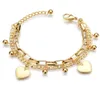 Whole Party Boho Jewelery Adjustable 18K gold Bracelets Lady Heart Charms Goldplated Bracelets Bangles Friends Gifts8060063