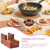 Dinnerware Sets Cutlery Sushi Holder Christmas Dish Wooden Corn Cake Taco Stand Plate Reusable Tray