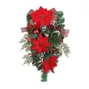 Decorative Flowers Christmas Swag 2024 Decoration Ornament Door Wreath For Staircase Front Window Outside Indoor