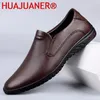 Casual Shoes Brand Man Leather Slipons 2024 Spring Summer Male Dress Shoe High Quality Men's Loafers Comfy Business Formal Footwear