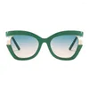 Solglasögon kattögon pärla kvinnor fyrkantiga lyxiga kvinnliga solglasögon damer gröna nyanser sommarögon uv400 gafas