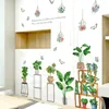 Tapeten Ins Windpflanze Wandaufkleber Topf Wohnzimmer Esszimmer Paste Frische Wohnkultur Selbstklebender abnehmbarer Hintergrund