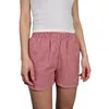 Kvinnors shorts Sommarkvinnor Plaid Tryckt Elastisk hög midja Casual hemkläder Pyjama Vacation Beach Sports Pants