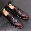 Casual Schuhe Herren Mode Hochzeit Party Kleider Echtes Leder Alligator Grain Oxfords Schuh Plattform Turnschuhe Chaussures