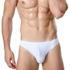 Underpants Sexy Men's Underwear U Convex One-piece Ultra-thin Ice Silk Briefs Large Size Seamless Mid Waist Male Panties