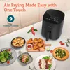 Air Fryers Airfryer da 5 QT veloce facile fino a 450 silenziosi 85% olio meno funzioni personalizzabili mini pizza forno a forno compatto lavastoviglie y240402