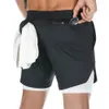 Shorts pour hommes Short de course 2-en-1 pour hommes jogging salle de sport entraînement de fitness short de plage à séchage rapide sports d'été exercice robot vêtementsC240402