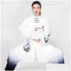 エスニック服の女性綿オリエンタルビンテージチーチースーツウシュマーシャルアートユニフォーム中国スタイルジャケットパンツモーニングエクササイズドロップD DHCF2