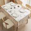 Table Cloth 30037 Household Waterproof And Oil Proof Grid Tablecloth Wash Free PVC Rectangular Dining Mat Square Coffee