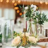 Ljushållare bröllopsdekor ringer pelare ljus skrivbord kransar siden blommor bordsskiva mittstycken bord hantverk