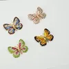 Broches MZC 8 couleurs strass Animal cristal femmes papillon femelle émail broches Brosh coloré insecte broche bijoux