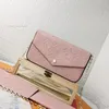 Fashion designer bag woman shoulder bags with box handbag purse clutch wallet card holders three in one