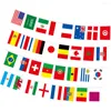 Decoração de festa bandeira corda banners decorativos bandeiras do mundo futebol internacional bunting pingente pendurado país
