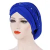 Etniska klädhårmössor med DIAMON Hårtäckning Twided Braid Turban Hat Muslim Turbante Islamic Head Scarf Women's Hijabs