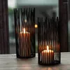 Kandelaars Modernistische zwarte metalen theelichthouder Pijlerkandelaar voor thuisfeestdecoratie Bruiloft Decor