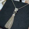 Top Luxury Fine Original 1to1 Carter Designer Necklace for Women S925 Sterling Silver High End Leopard Head Tassel Bead Necklace Senior Designer Jewelry