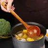 Spoons Long Spoon Wooden Korean Style Natural Wood Handle Round DIY Soup Cooking Mixing Stir Dessert