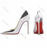 High Heels Designer Women Sandals Dress shoes Red Shiny Bottoms 6cm 8cm 10cm 12cm high heeled shoes Thin Heel Pointed Toe Genuine Leather Nude Black Wedding Shoes 34-44