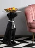 Figurine decorative Decorazione nordica Home Doberman Dog Statue Room Decor Grande scultura Living Glass Coffee Table Rack di stoccaggio