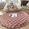 Tapis rond pour salon tapis de sol en peluche tapis doux chambre tapis de chevet décor 1X1M