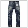 Mens Jeans Homem Moda Designer Homens Algodão Reto Botão Azul Escuro Branco Impressão Cilindro Espessura Cowboy Jean Calças Drop Deliv Dhxri