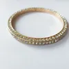 Lyxdesigner bröllopspar presentarmband grossist tre rader med tredimensionella diamanter full diamantarmband fast storlek