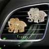 Clip per aromaterapia con uscita aria per auto con elefante di buon auspicio, con strass in metallo, per auto, profumo esplosivo