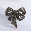 Broches pull broche broche gros nœud papillon forme strass coloré pour châles costumes rétro revers avec nœud