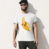 Herrtankar bananmönster - blå t -shirt estetisk klädgrafik smal passform t skjortor för män