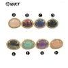 أقراط مسمار WT-ME085 WKT 2024 بيع الأزياء Micropave Stone ترصيع النساء الرجعية على غرار الأحجار الكريمة جولة المجوهرات بالجملة