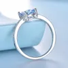 UMCHO Genuine 925 Sterling Silver Rings For Women Sky Blue Topaz Gemstone Solitaire Ring Wedding Romantic Engagement Jewelry 240402