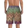 Shorts Masculinos Personalizados Homens Quick Dry Beachwear Boardshorts Bohemian Geometric Swim Trunks Ternos de Banho