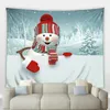 Tapisseries Joyeux Noël Année Décor Tapisserie Dessin Animé Bonhomme De Neige Ski Hiver Nature Paysage Tenture Murale Tissu Enfant Chambre Maison