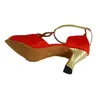 حذاء الرقص Elisha Elishable Heel Women's Red Color Salsa Latin Ballroom Open Open Toe Party