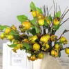 Decorative Flowers Christmas Table Decoration Simulation Pomegranate Flower Holly Berries Tree Floral Accessories Picks Artificial Rosehip