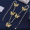 Anhänger Halsketten Mittelalter Persönlichkeit Trend Retro Handwerk Perle Schmetterling Pullover Kette