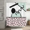 Rideaux de douche funky quatre-vingt couleurs fraîches rideaux graphiques Memphis 72x72in avec crochets Decor de salle de bain à motif personnalisé