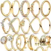 Anéis de banda amor para mulheres anel de casamento moda jóias rosa ouro sier pandor diamante designer jóias mulher festa de aniversário natal dhrth