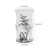 Wine Glasses Clear Bamboo Knot Coffee Cup Cold Drinks Milk Lattes Beverage Mug For Teas Water