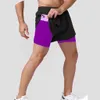 Shorts pour hommes Shorts pour hommes 2024 Shorts de course vêtements de sport 2-en-1 shorts d'entraînement été Double couche plage hommes vêtements de course lente Gym Sports ShortsC240402